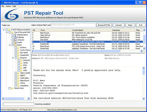 Outlook Mailbox Restore Screenshot